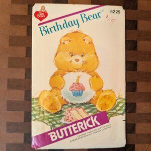 VINTAGE Butterick 6229 Birthday Bear - Uncut - Care Bears - circa 1983